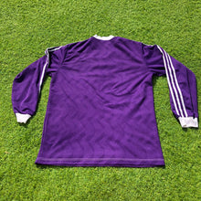 Cargar imagen en el visor de la galería, Camiseta Real Madrid años 80 | Segunda equipación · Manga larga · Talla L