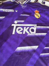 Cargar imagen en el visor de la galería, Camiseta Real Madrid Segunda Equipación 1994-95 Kelme Original Vintage Talla L