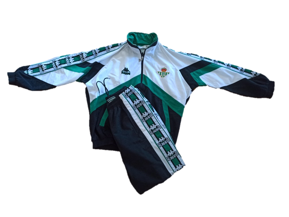 PARTE SUPERIOR DE CHANDAL OFICIAL VINTAGE DEL REAL BETIS MARCA KAPPA TALLA  XL